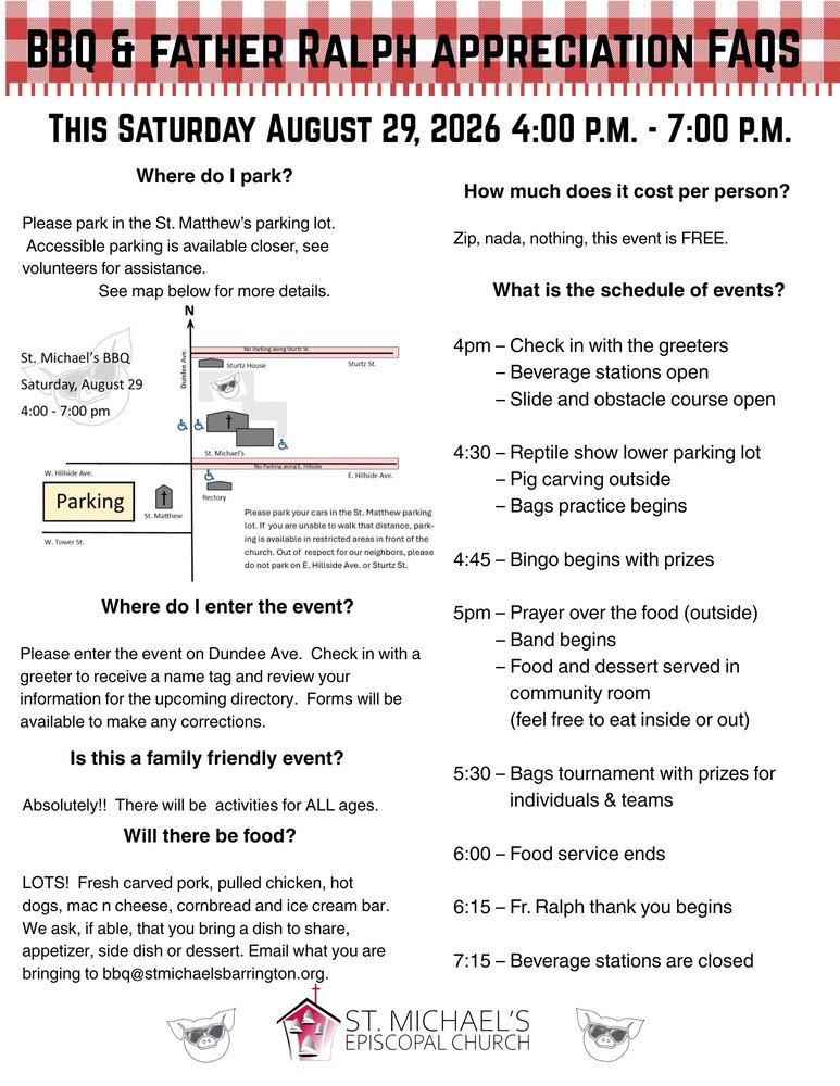 BBQ & Father Ralph Appreciation FAQs