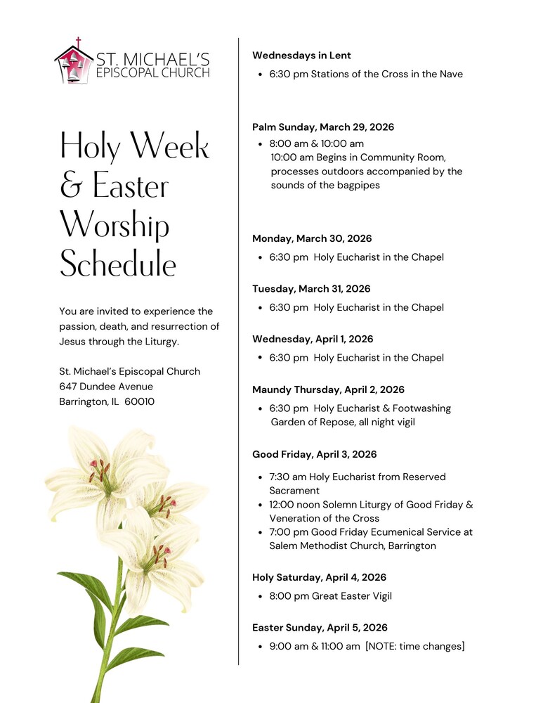 holy week easter worship schedule