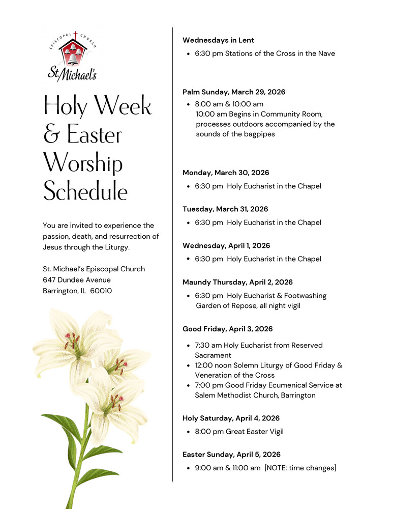 holy week easter schedule